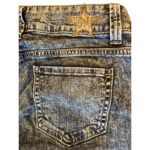 DKNY Vintage 80's 90's Women's Acid Wash Skinny Jeans Star Embellishment Size 27